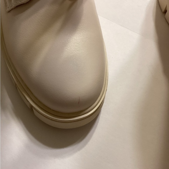 Qupid Renley Ivory Bone Lace Chunky Combat Women’s Boots Size 9 - Picture 4 of 10